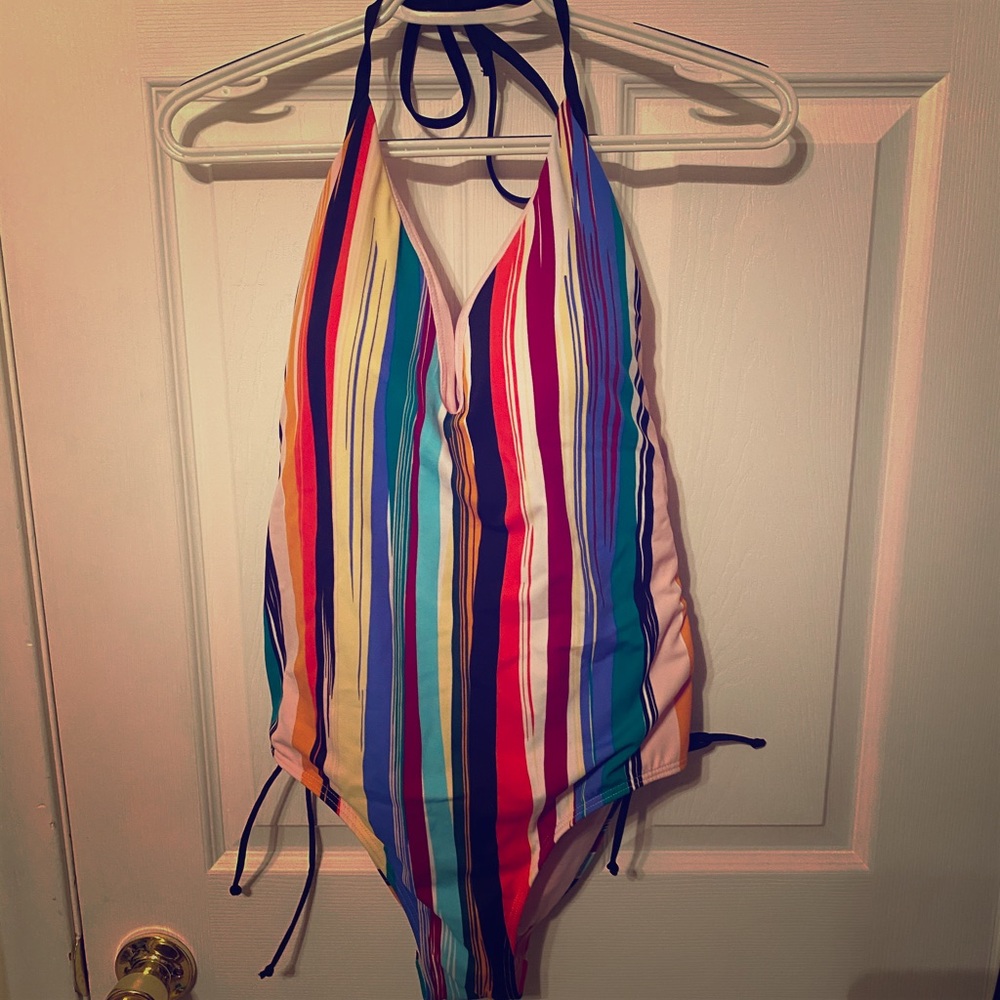 Swimsuits for all striped one piece